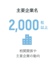 業界レポート 主要企業名 2,000社以上 相関関係や主要企業の動向