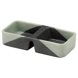 黒結晶塗分二品薬味皿
