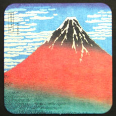 浮世絵コースター  赤富士　１００枚シュリンク包装