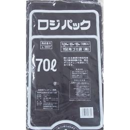 ロジパック L-007 黒ゴミ袋 70L 10枚 （0.04mm） 【送料無料】