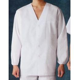 調理衣（長袖ゴム入り・メンズ）　白　S～5L