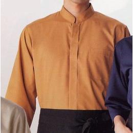 調理シャツ（七分袖・男女兼用）　茶　S～3L