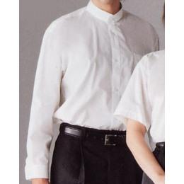 シャツ（スタンドカラー・長袖・男女兼用）白　ｓｓ～6Ｌ