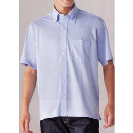 ニットシャツ（半袖・男女兼用）　サックス　SS～5L