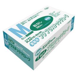 フジ　プラスチックグローブ粉なし　M