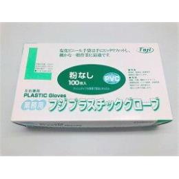 フジ　プラスチックグローブ粉なし　L