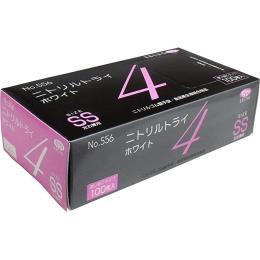 ニトリルトライ4　№556　ホワイト　粉付　SS