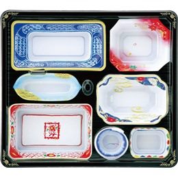 T-205（本体/金彩･蓋/三彩）会席膳ｾｯﾄ