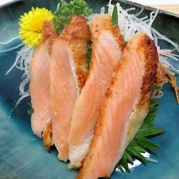 生食用　揚げサーモンハラススライス8ｇx20枚　寿司ネタ