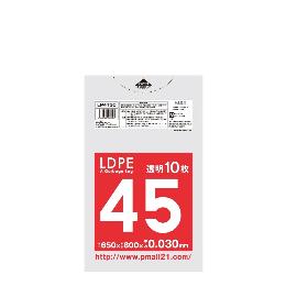 ピーモール　ゴミ袋　４５L　透明（LLDPE）　０．０３厚　６００枚入り
