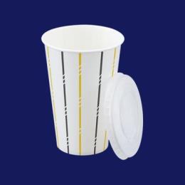 紙コップ１２オンス・ドリンクカップ用フタ・ストロー穴　７０個×３０袋