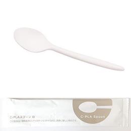 C-PLA　16cm　スプーン　白　個包装　2000本