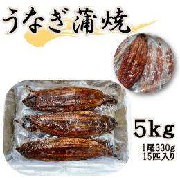 炭火焼うなぎ蒲焼　５ｋｇ（1尾約３３０ｇ・15匹入り）