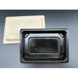 【送料無料】　バガス容器FET-1.5本体　黒（800個）