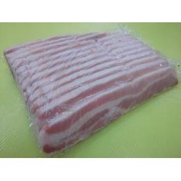 【不定貫】　輸入豚バラ肉１㎝スライス　（1㎏パック×１０）