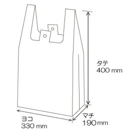 弁当用レジ袋【LL】520（330＋190）×400mm【乳白】2000枚