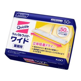 クイックルワイパー ワイド 立体吸着ドライシート50枚×12袋（花王）