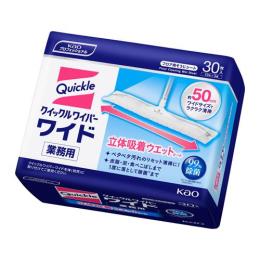 クイックルワイパー ワイド 立体吸着ウエットシート30枚×4袋（花王）