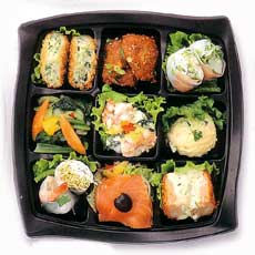 ワンプレート弁当（9仕切）黒　２４０－９　勘合透明蓋セット