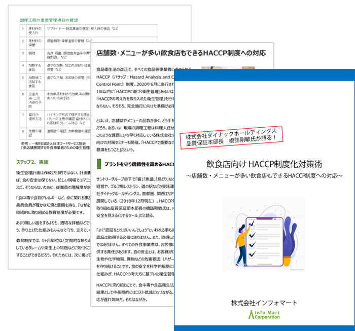 飲食店向け HACCP制度化対策術ハンドブック