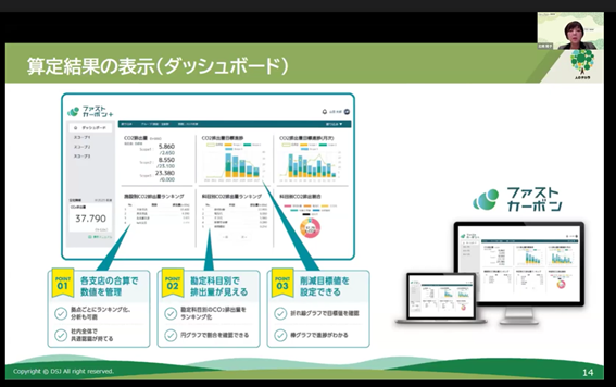 算定結果の表示(ダッシュボード)