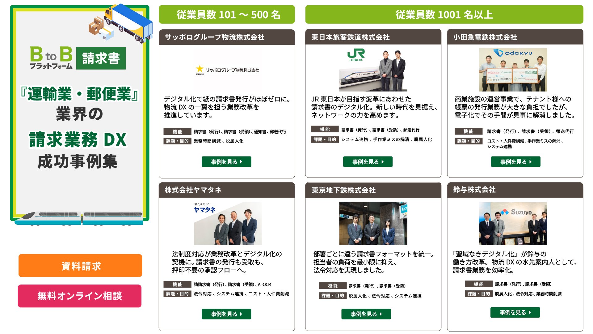 運輸業・郵便業の請求業務DX 成功事例集