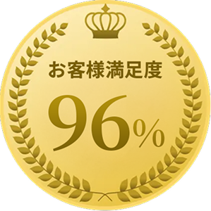お客様満足度96%