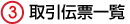(3)取引伝票一覧