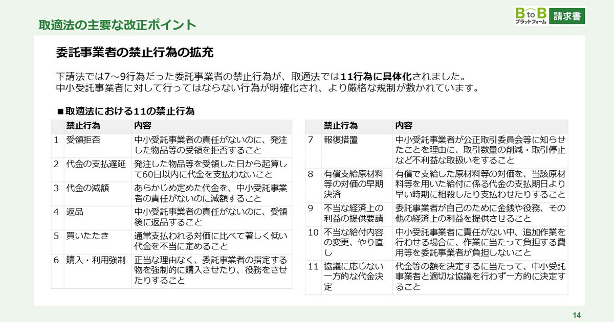 取適法とは？下請法からの改正のポイントと企業の対応策を解説